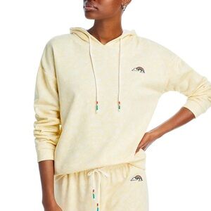 NWOT AQUA Women's Bandana Print Rainbow Patch Sweatshirt, Sz XS Embroidery *L12